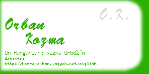 orban kozma business card